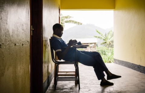 Nursing student at Uganda Nursing School Bwindi — the only registered nurse-level degree program in southwest Uganda, operated by Bwindi Community Hospital