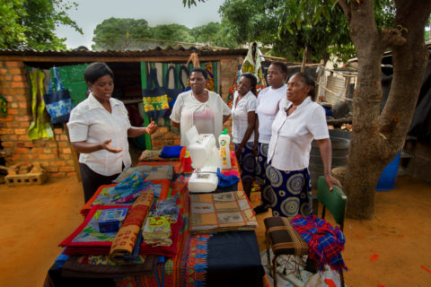 African Bush Camps Foundation Thandanani Sewing Project in Zimbabwe — handcrafted textiles and jewelry made by women near Hwange National Park