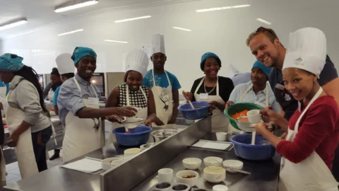 Students at the Uthando-supported Biehl Education Center in Cape Town, South Africa — community education funded through responsible safari travel