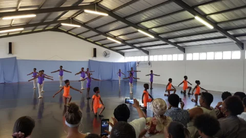 Children in a ballet program supported by Uthando in Cape Town South Africa — arts and culture community development funded through responsible safari travel